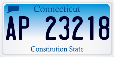 CT license plate AP23218