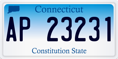 CT license plate AP23231