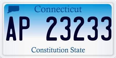 CT license plate AP23233