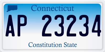 CT license plate AP23234