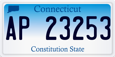 CT license plate AP23253