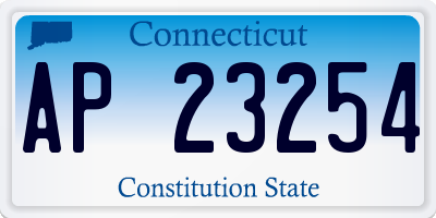 CT license plate AP23254