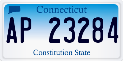 CT license plate AP23284