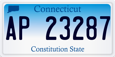 CT license plate AP23287
