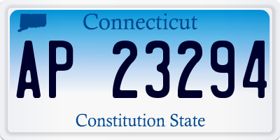 CT license plate AP23294