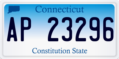 CT license plate AP23296