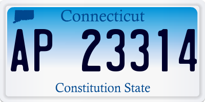 CT license plate AP23314
