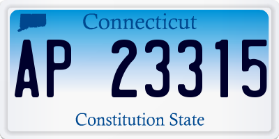 CT license plate AP23315