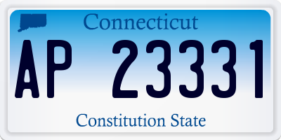 CT license plate AP23331