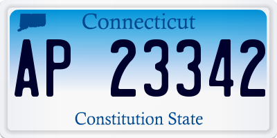 CT license plate AP23342