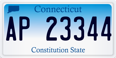 CT license plate AP23344