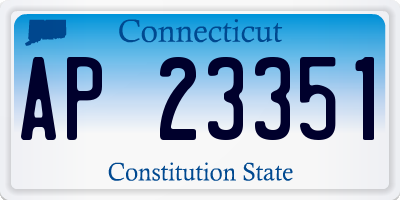 CT license plate AP23351
