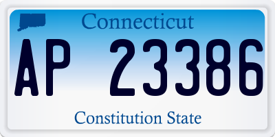 CT license plate AP23386