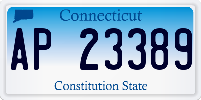 CT license plate AP23389