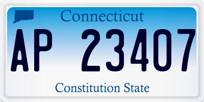 CT license plate AP23407