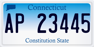 CT license plate AP23445