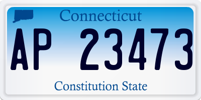 CT license plate AP23473
