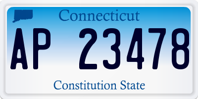 CT license plate AP23478