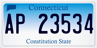 CT license plate AP23534