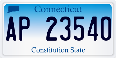 CT license plate AP23540