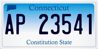 CT license plate AP23541