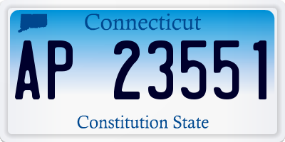 CT license plate AP23551