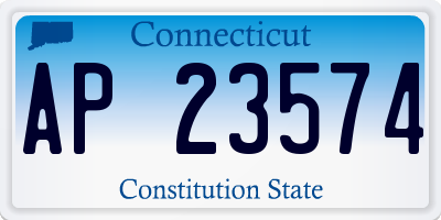 CT license plate AP23574