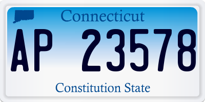 CT license plate AP23578