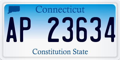 CT license plate AP23634