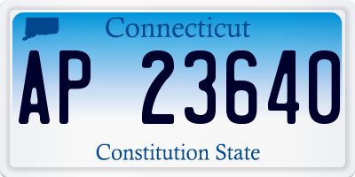 CT license plate AP23640