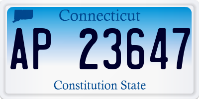 CT license plate AP23647