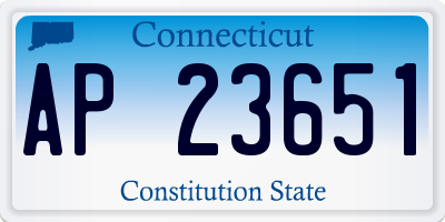 CT license plate AP23651