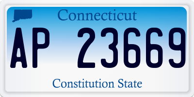 CT license plate AP23669