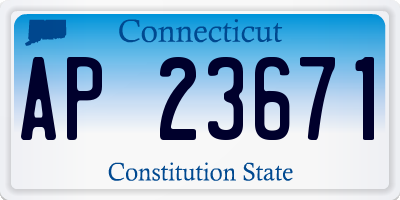 CT license plate AP23671