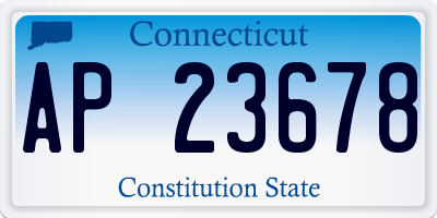 CT license plate AP23678