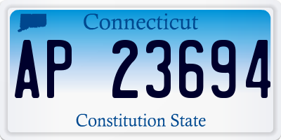 CT license plate AP23694