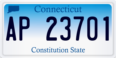 CT license plate AP23701