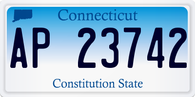 CT license plate AP23742