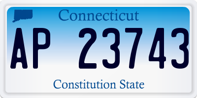 CT license plate AP23743