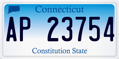 CT license plate AP23754
