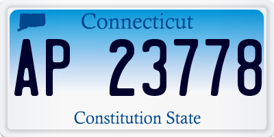 CT license plate AP23778