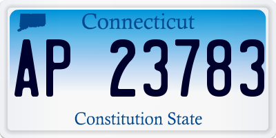 CT license plate AP23783