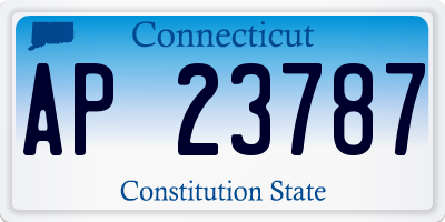 CT license plate AP23787