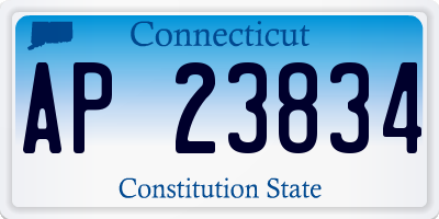 CT license plate AP23834