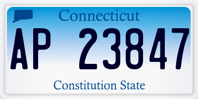 CT license plate AP23847