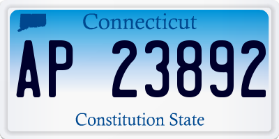 CT license plate AP23892
