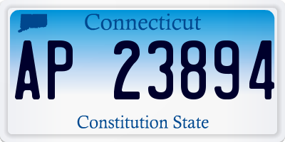 CT license plate AP23894