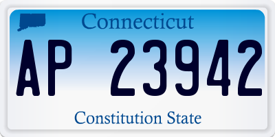 CT license plate AP23942