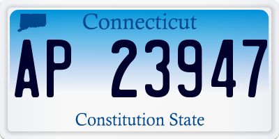 CT license plate AP23947