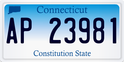 CT license plate AP23981
